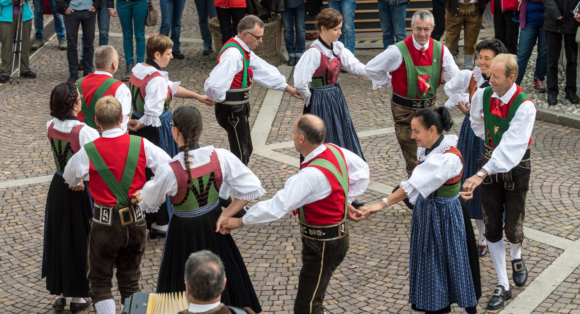 Traditional folk dance group performing