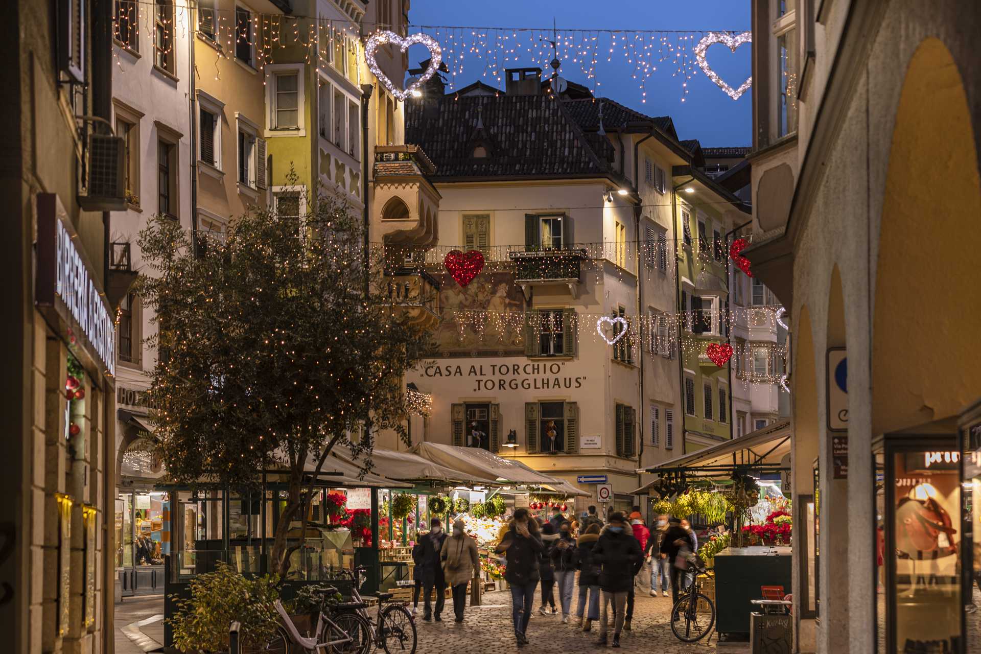 Fruit Square in Bolzano at Christmastime