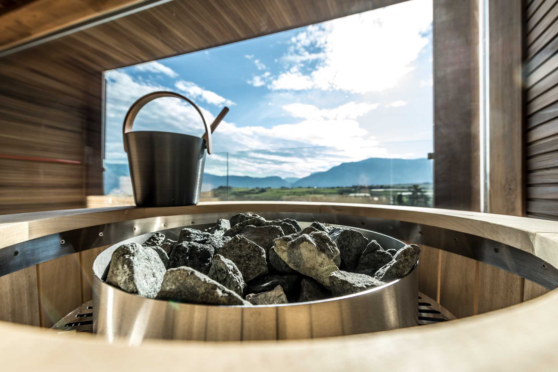 Saunaofen der finnischen Panorama Sauna